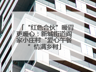 “红色合伙”暖胃更暖心：新城街道阎家小庄村“爱心午餐”情满乡村