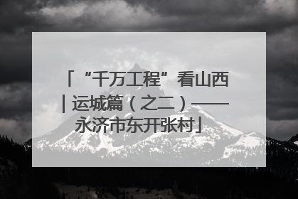 “千万工程”看山西｜运城篇（之二）——永济市东开张村