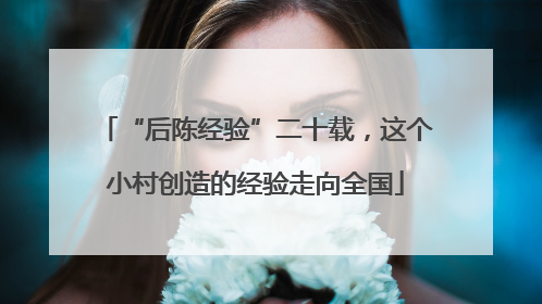 “后陈经验”二十载，这个小村创造的经验走向全国