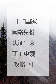 “国家网络身份认证”来了！申领攻略→
