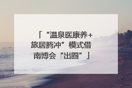 “温泉医康养+旅居腾冲”模式借南博会“出圈”