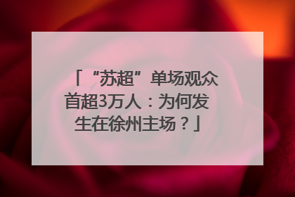 “苏超”单场观众首超3万人：为何发生在徐州主场？