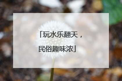 玩水乐翻天，民俗趣味浓