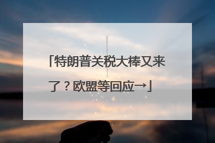 特朗普关税大棒又来了？欧盟等回应→