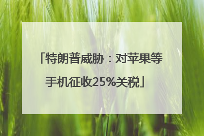 特朗普威胁：对苹果等手机征收25%关税