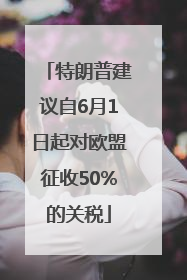 特朗普建议自6月1日起对欧盟征收50%的关税