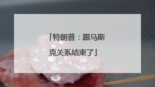 特朗普：跟马斯克关系结束了