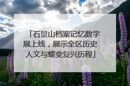 石景山档案记忆数字展上线，展示全区历史人文与蝶变复兴历程
