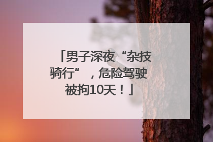 男子深夜“杂技骑行”，危险驾驶被拘10天！