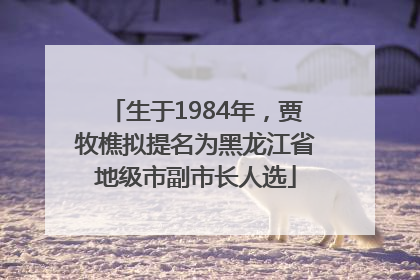 生于1984年，贾牧樵拟提名为黑龙江省地级市副市长人选