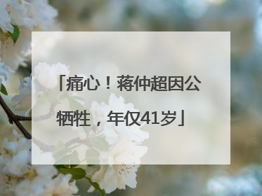 痛心！蒋仲超因公牺牲，年仅41岁