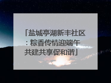 盐城亭湖新丰社区：粽香传情迎端午 共建共享促和谐