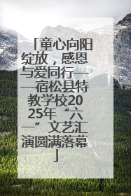 童心向阳绽放，感恩与爱同行——宿松县特教学校2025年“六一”文艺汇演圆满落幕