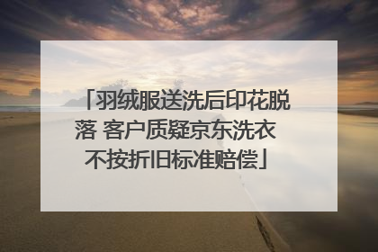 羽绒服送洗后印花脱落 客户质疑京东洗衣不按折旧标准赔偿