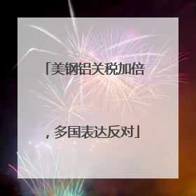 美钢铝关税加倍，多国表达反对