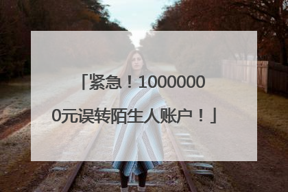 紧急！10000000元误转陌生人账户！