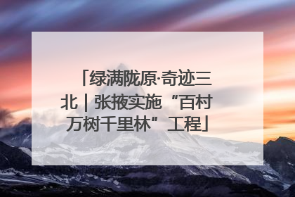 绿满陇原·奇迹三北｜张掖实施“百村万树千里林”工程