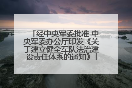 经中央军委批准 中央军委办公厅印发《关于建立健全军队法治建设责任体系的通知》