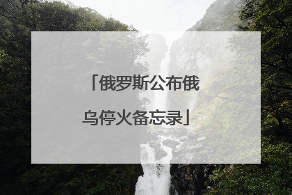 俄罗斯公布俄乌停火备忘录