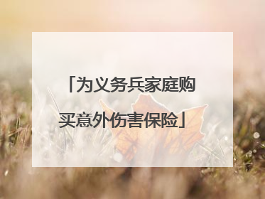 为义务兵家庭购买意外伤害保险