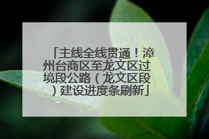 主线全线贯通！漳州台商区至龙文区过境段公路（龙文区段）建设进度条刷新