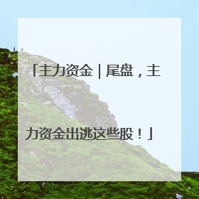 主力资金｜尾盘，主力资金出逃这些股！