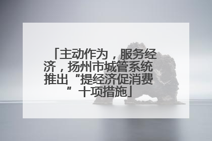 主动作为，服务经济，扬州市城管系统推出“提经济促消费”十项措施