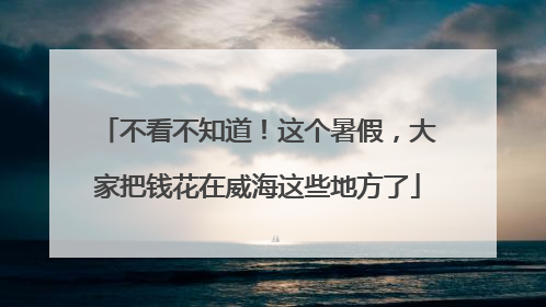 不看不知道！这个暑假，大家把钱花在威海这些地方了