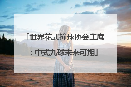 世界花式撞球协会主席：中式九球未来可期