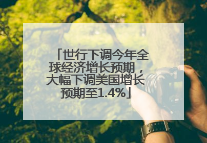 世行下调今年全球经济增长预期，大幅下调美国增长预期至1.4%