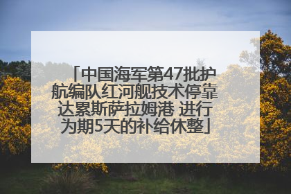 中国海军第47批护航编队红河舰技术停靠达累斯萨拉姆港 进行为期5天的补给休整
