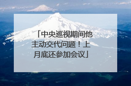 中央巡视期间他主动交代问题！上月底还参加会议