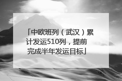 中欧班列（武汉）累计发运510列，提前完成半年发运目标