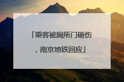 乘客被厕所门砸伤，南京地铁回应