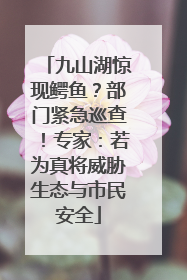 九山湖惊现鳄鱼？部门紧急巡查！专家：若为真将威胁生态与市民安全