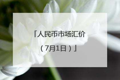 人民币市场汇价（7月1日）