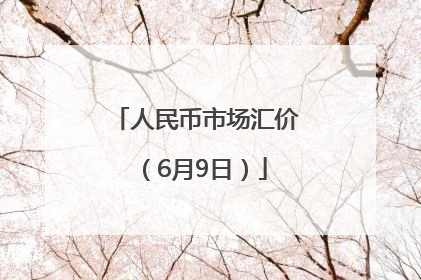 人民币市场汇价（6月9日）
