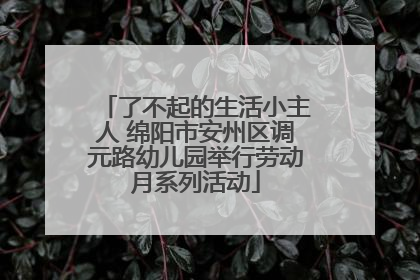 了不起的生活小主人 绵阳市安州区调元路幼儿园举行劳动月系列活动