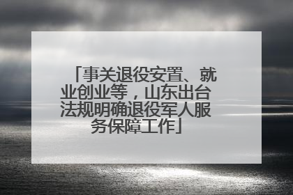 事关退役安置、就业创业等，山东出台法规明确退役军人服务保障工作