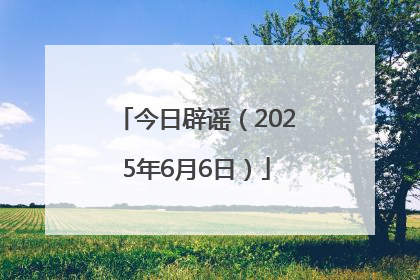 今日辟谣（2025年6月6日）