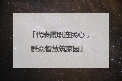 代表履职连民心，群众智慧筑家园