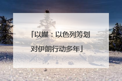 以媒：以色列筹划对伊朗行动多年