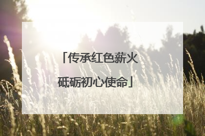 传承红色薪火 砥砺初心使命