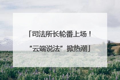 司法所长轮番上场！“云端说法”掀热潮