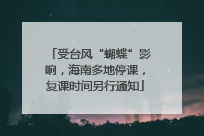 受台风“蝴蝶”影响，海南多地停课，复课时间另行通知