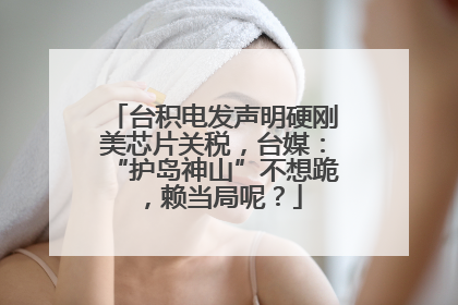 台积电发声明硬刚美芯片关税，台媒：“护岛神山”不想跪，赖当局呢？