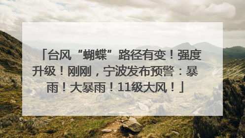 台风“蝴蝶”路径有变！强度升级！刚刚，宁波发布预警：暴雨！大暴雨！11级大风！
