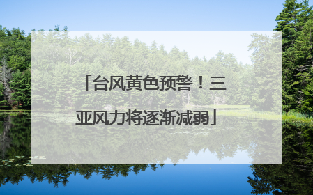 台风黄色预警！三亚风力将逐渐减弱