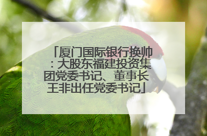 厦门国际银行换帅：大股东福建投资集团党委书记、董事长王非出任党委书记