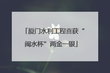 厦门水利工程喜获“闽水杯”两金一银